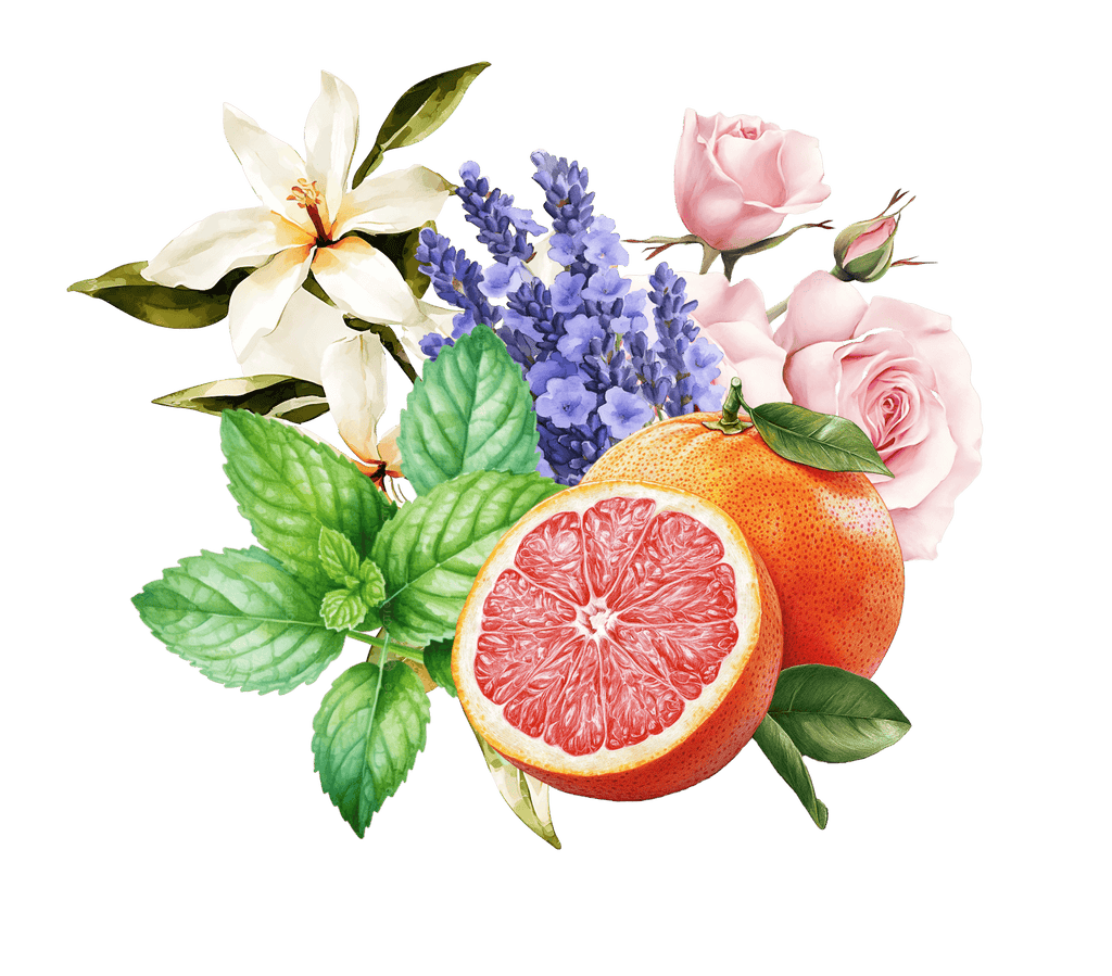 Grapefruit & Mint fragrance oil for handmade clean-scent candles by Lilele Studio