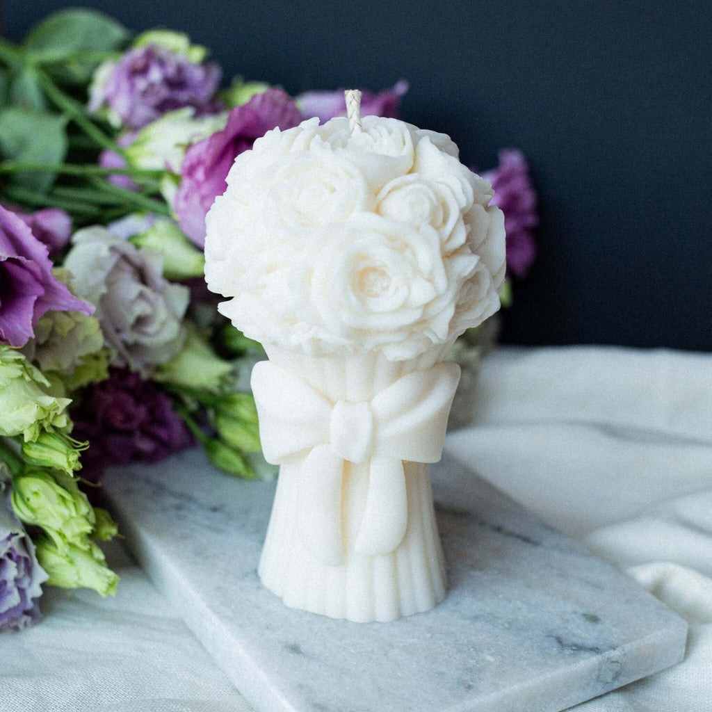 JUNE unscented rapeseed wax pillar candle handmade in Latvia with cotton wick