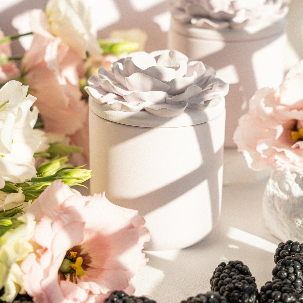 Black Raspberry Vanilla candle in handmade jar – perfect gift idea