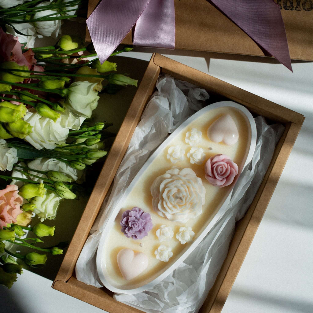 Scented soy wax bowl candle FLORA | in a gift box - LILELE STUDIO