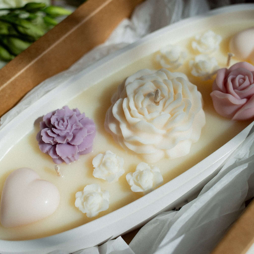 Scented soy wax bowl candle FLORA | in a gift box - LILELE STUDIO